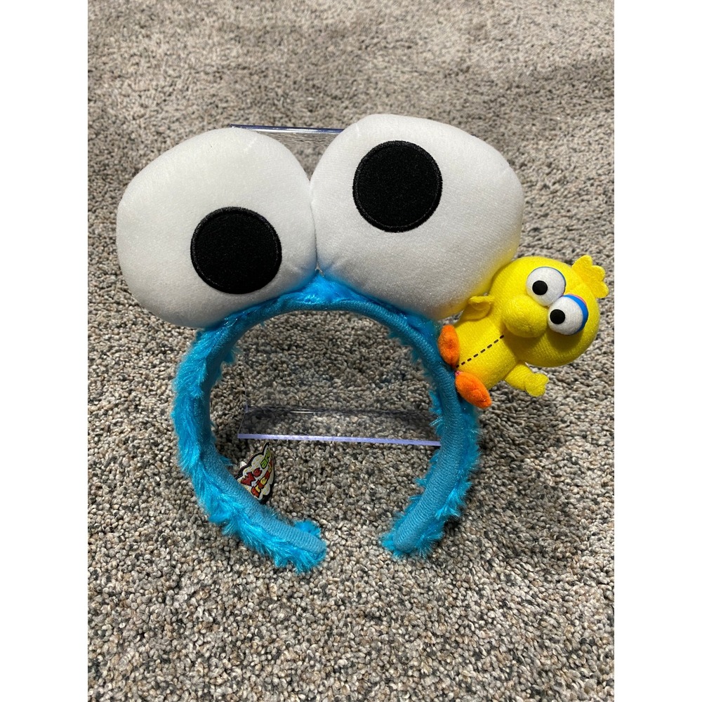 Headband Cookie Monster Big Bird Sesame Street Blue OS Excellent